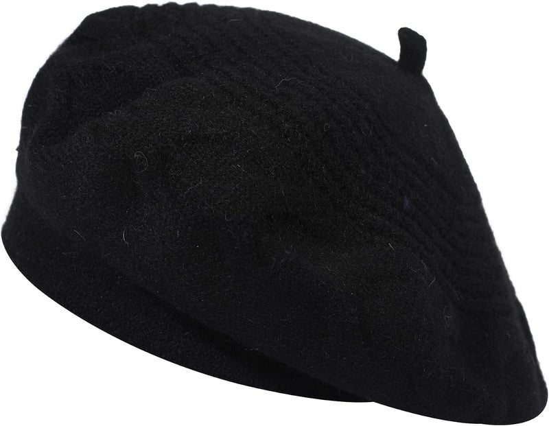 ZLYC French Beret hat, Reversible Solid Color Knit Warm Beret Cap for Womens Girls - Image 1